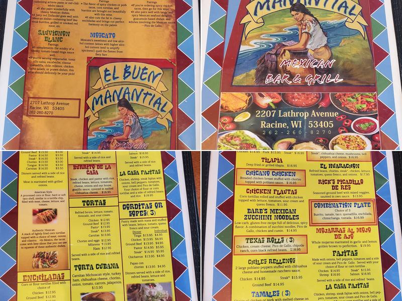 El Buen Manantial Menu