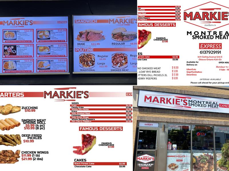 Markie's Montreal Smoked Meat Menu