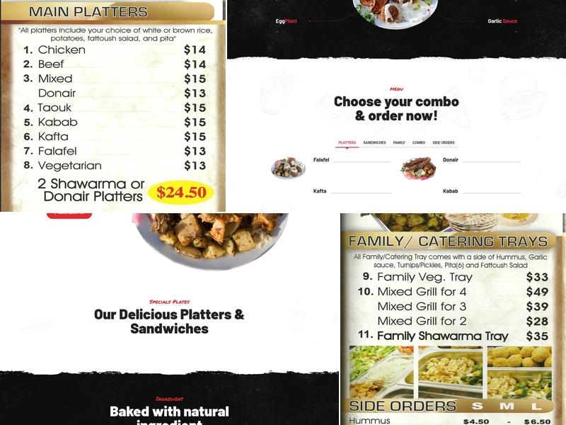 Shawarma Shish Menu