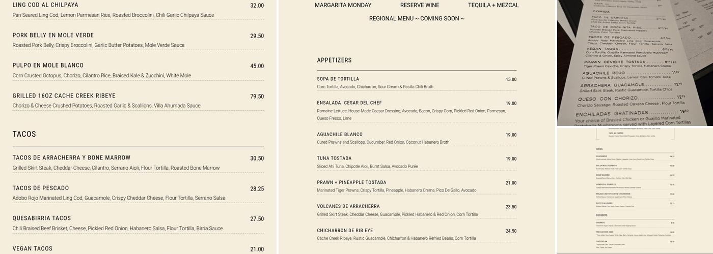 Ophelia Menu