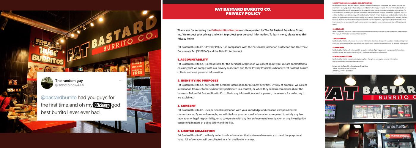 Fat Bastard Burrito Co. Menu