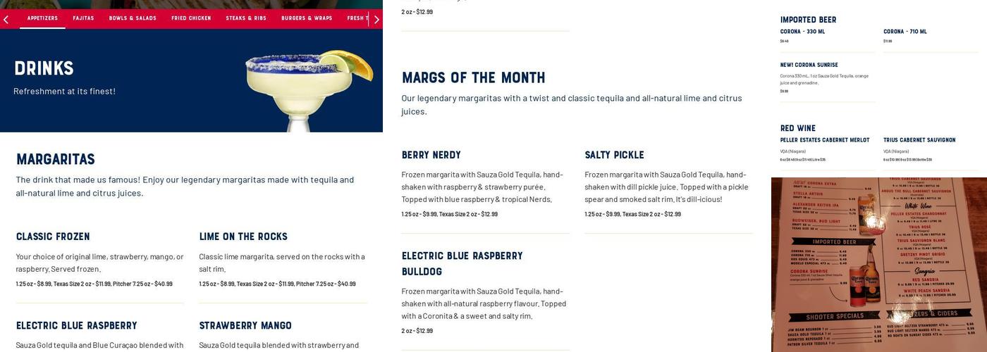 Lone Star Texas Grill Menu