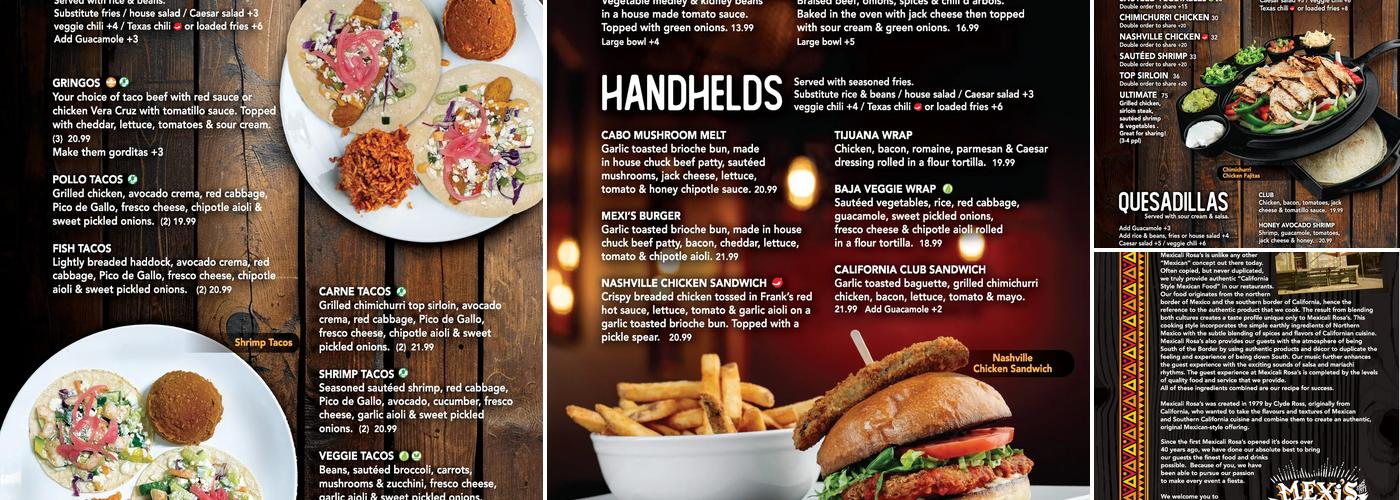 Mexicali Rosa's Menu