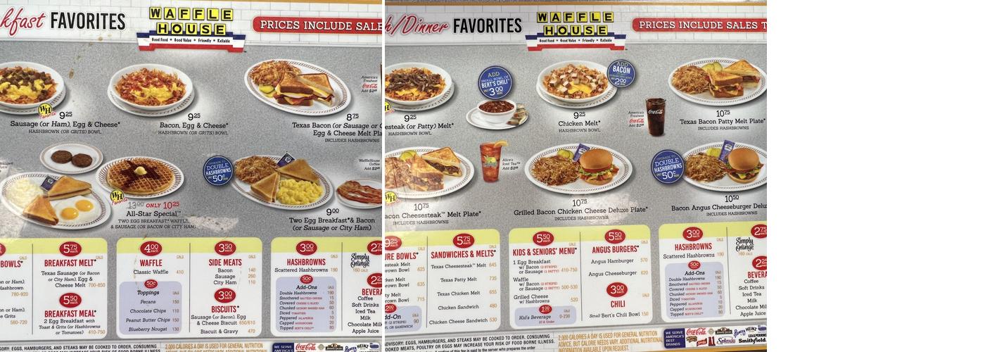 Waffle House Menu