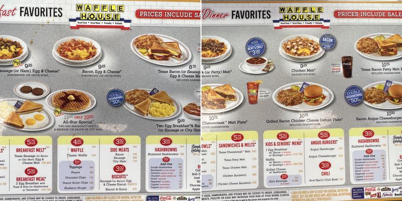 Waffle House Menu