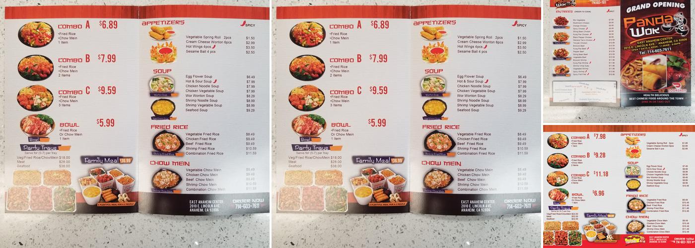 PanPan Wok Menu