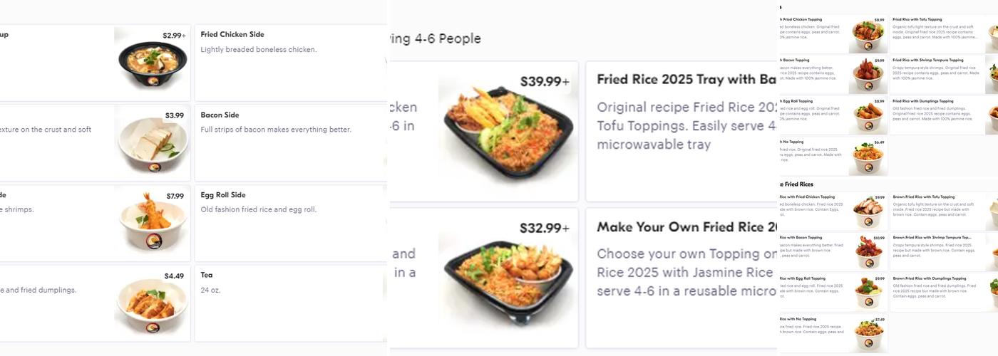 Fried Rice 2025 Menu