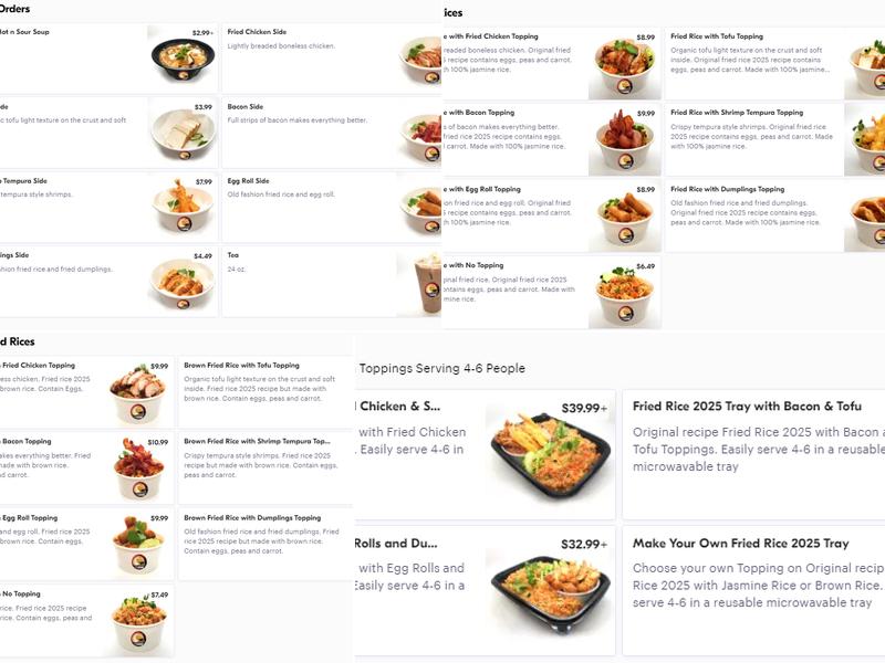 Fried Rice 2025 Menu