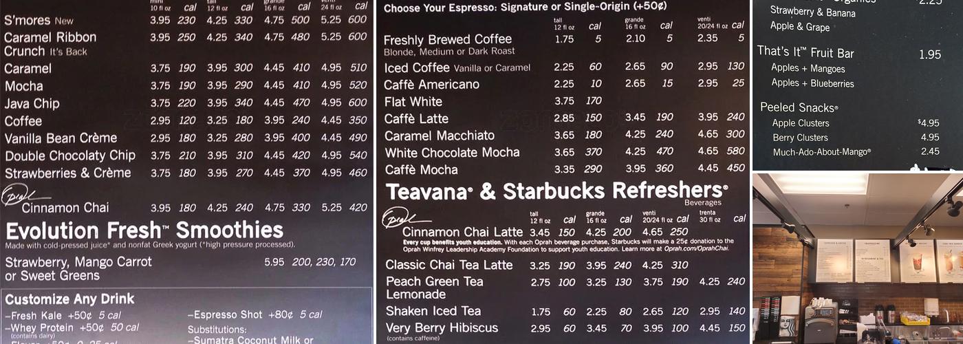 Starbucks Menu