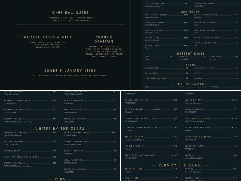 CLASS Soiree Steakhouse Menu