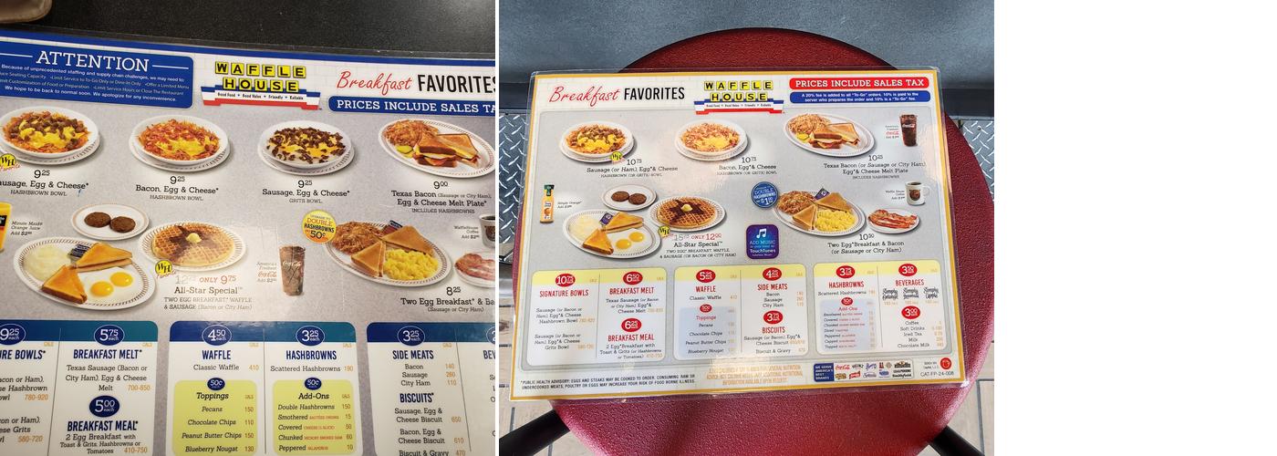 Waffle House Menu