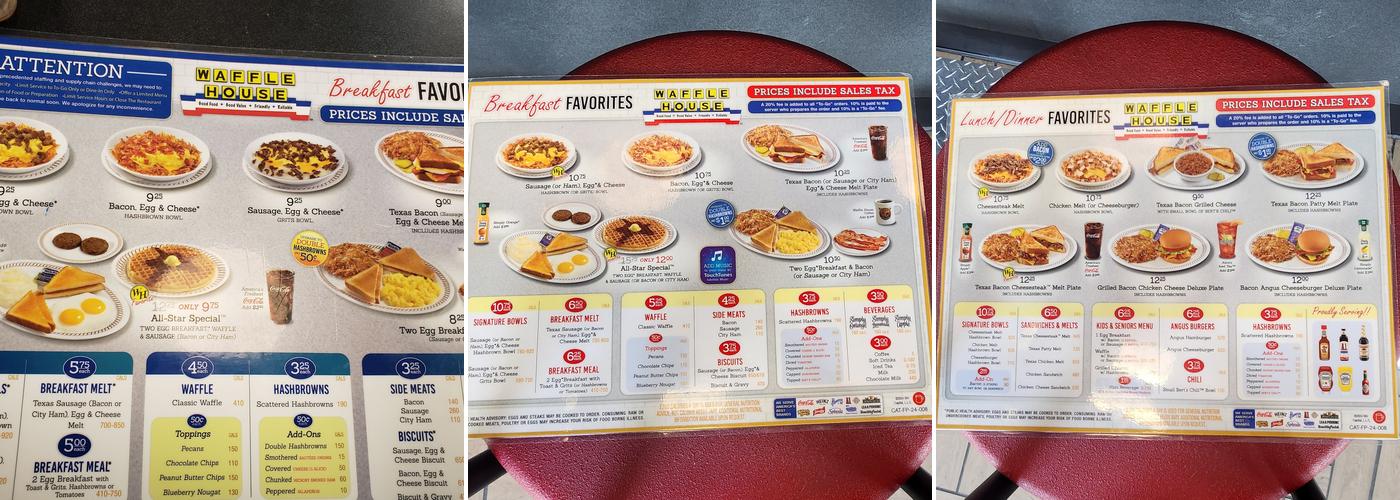 Waffle House Menu