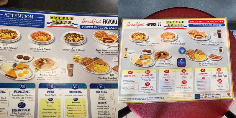 Waffle House Menu