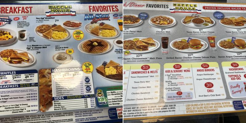 Waffle House Menu