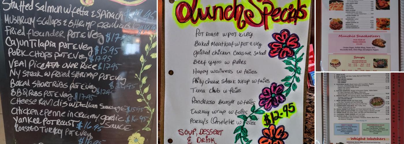 Teddy's Diner Menu