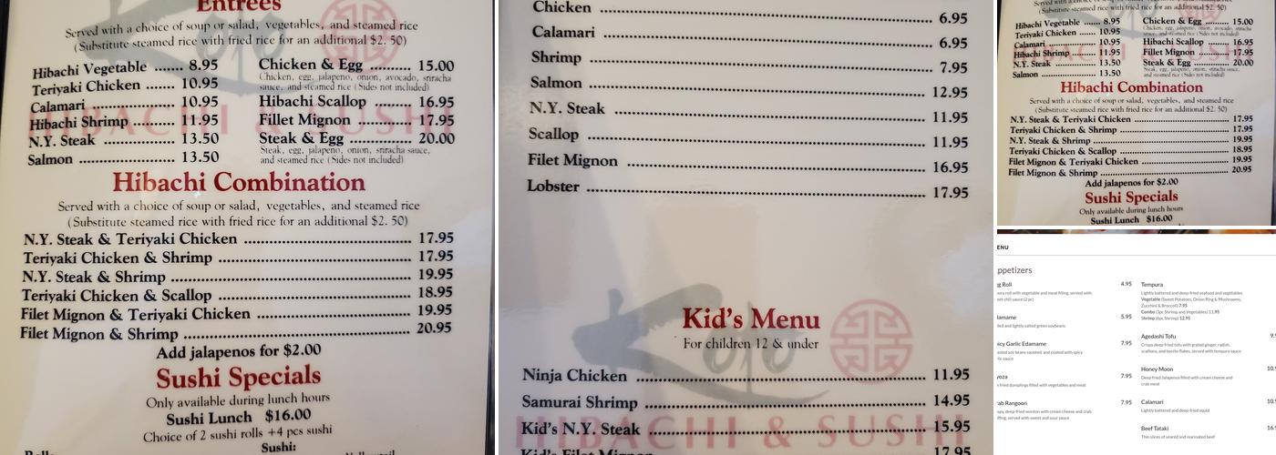 Koto Hibachi and Sushi Menu