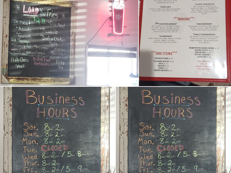 Vaqueros Menu