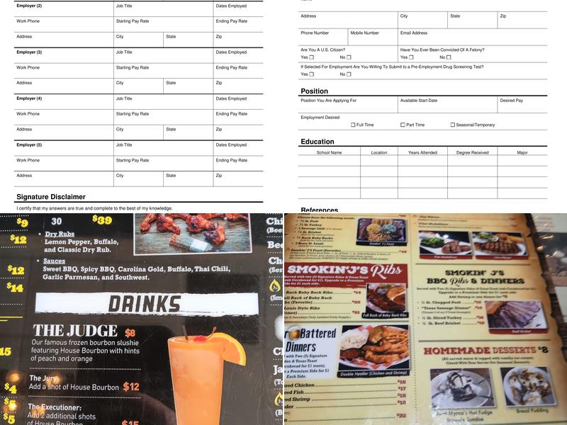 Smokin' J's Rib and Brewhouse Menu