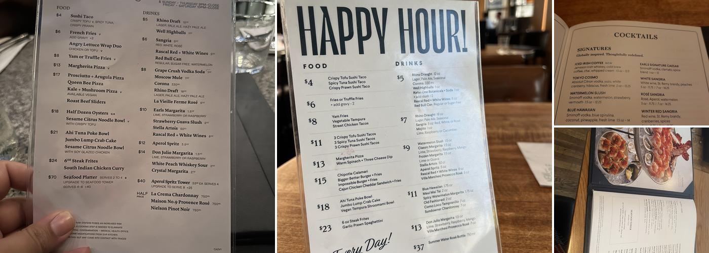 Earls Kitchen + Bar Menu