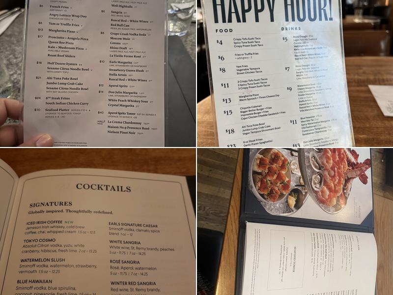 Earls Kitchen + Bar Menu