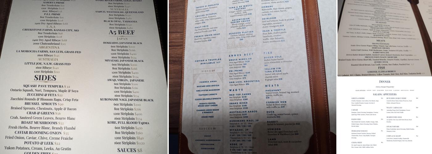 The Butcher Chef Menu