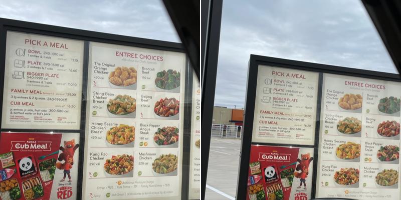 Panda Express Menu