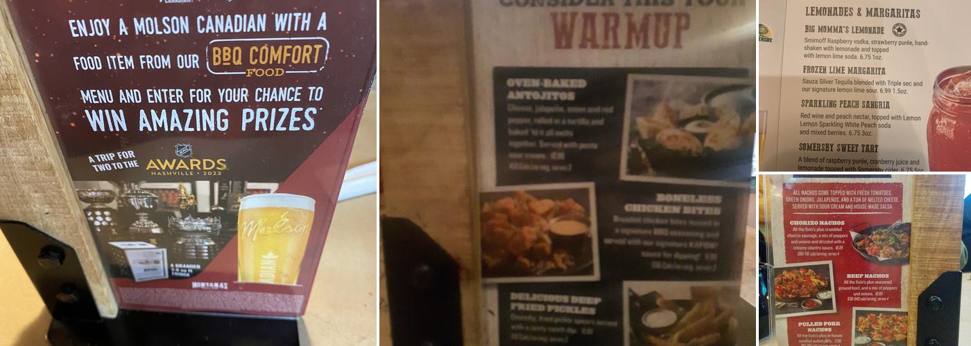 Montana’s BBQ & Bar Menu