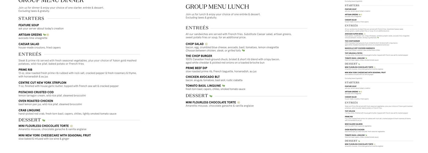 Chop Steakhouse & Bar Menu