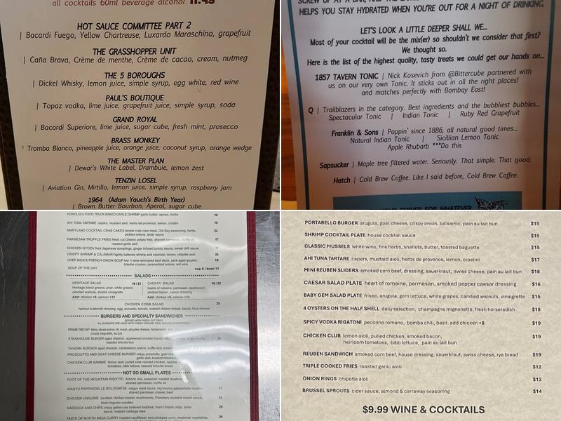 Miller Tavern on Bay Street Menu