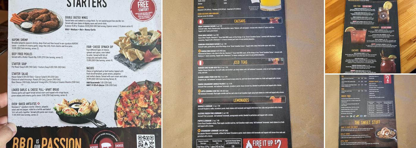 Montana’s BBQ & Bar Menu