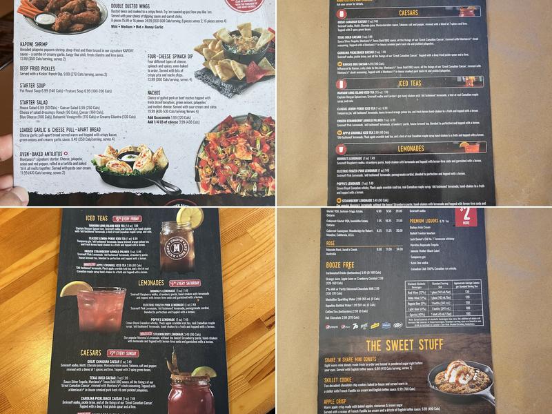 Montana’s BBQ & Bar Menu