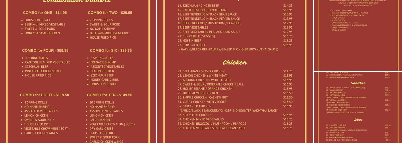 Chef's Temptation Menu