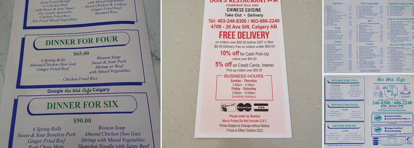 Don's Restaurant Menu