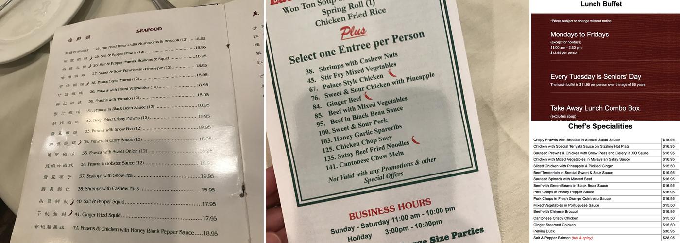 Bonavista Peking House Menu