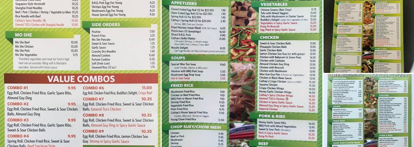 Cathay Restaurants Menu