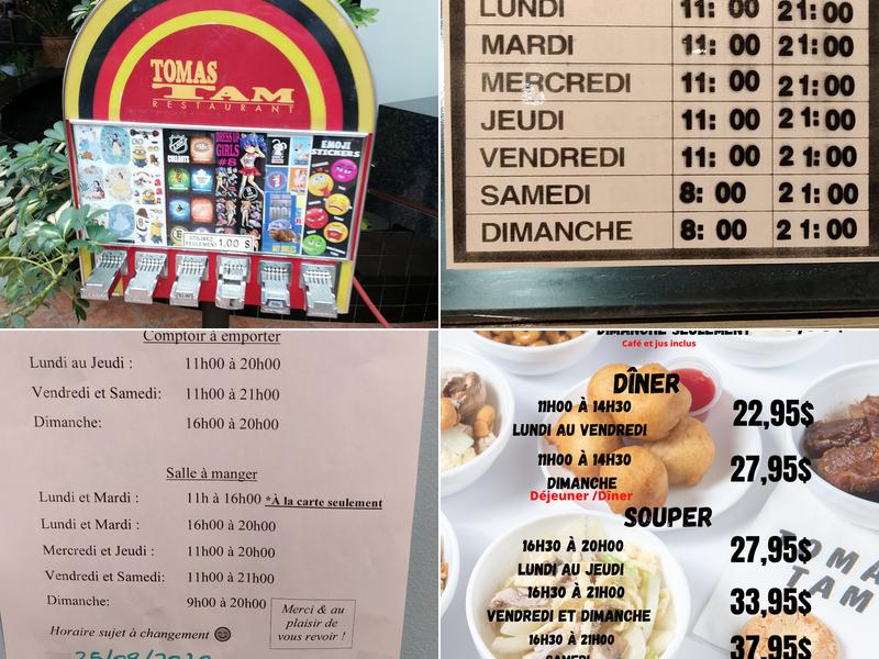 Restaurant Tomas Tam Inc Menu