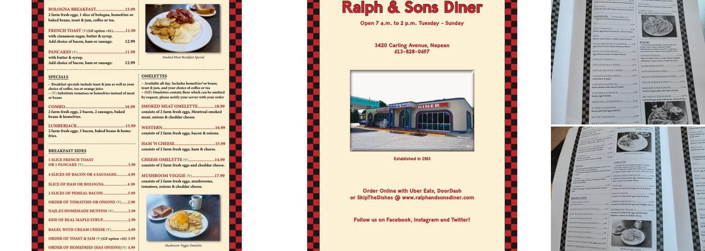 Ralph & Sons Diner Menu