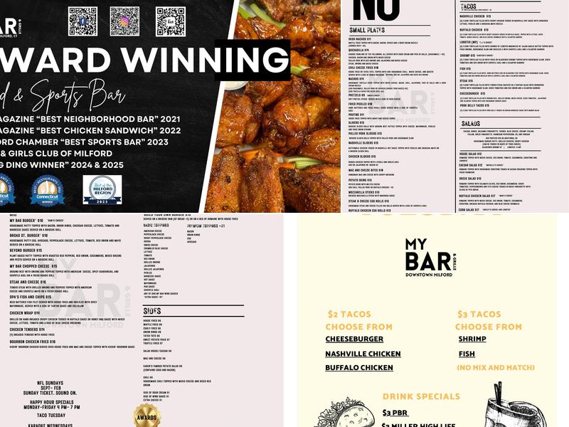 My Bar & Grille Menu