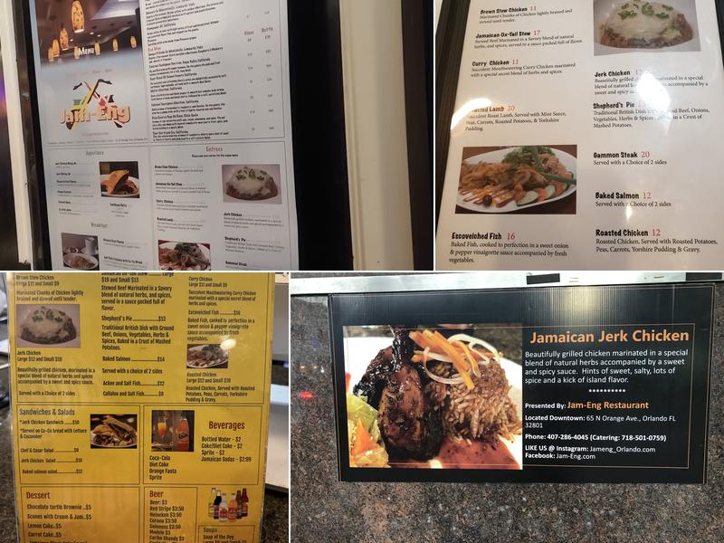 Jam-Eng Caribbean And English Cuisine Menu
