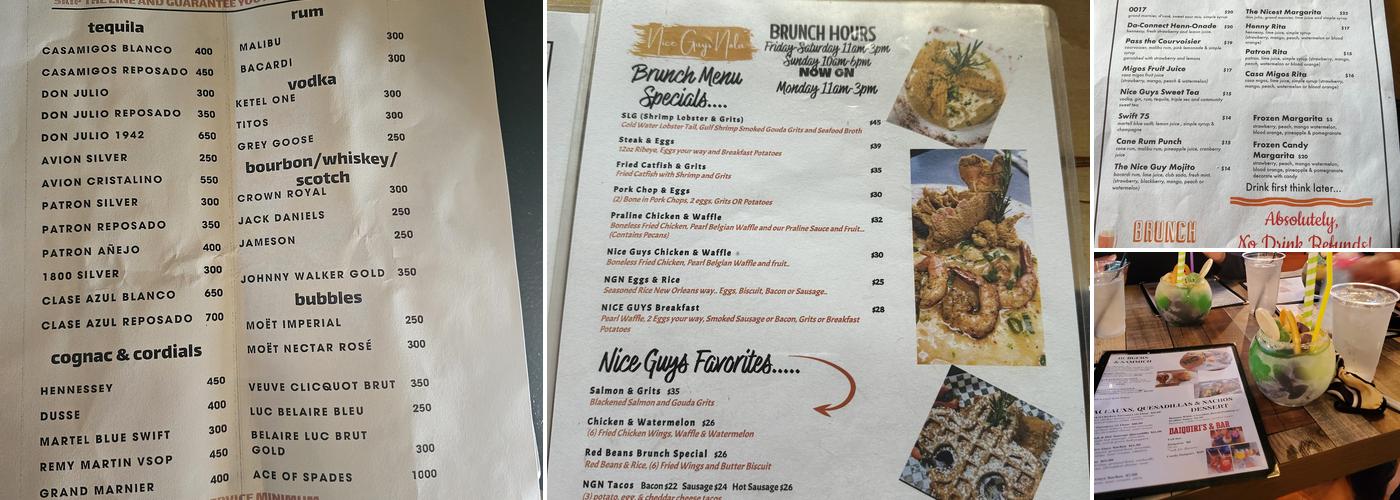 Nice Guys Nola Menu