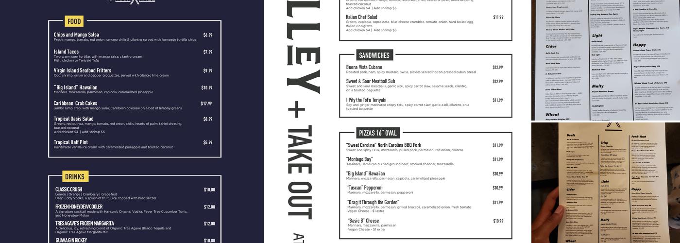 Hook Hall Menu