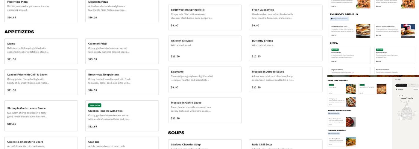 Reds Wine Menu