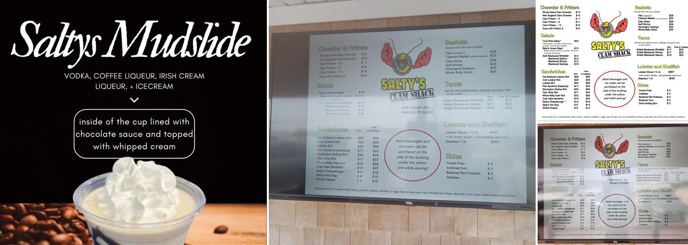 Salty's Clam Shack Menu