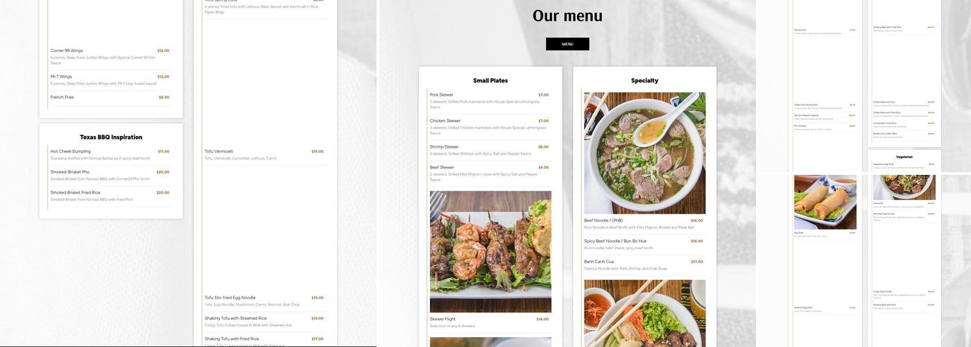 Corner 99 Viet Kitchen Menu