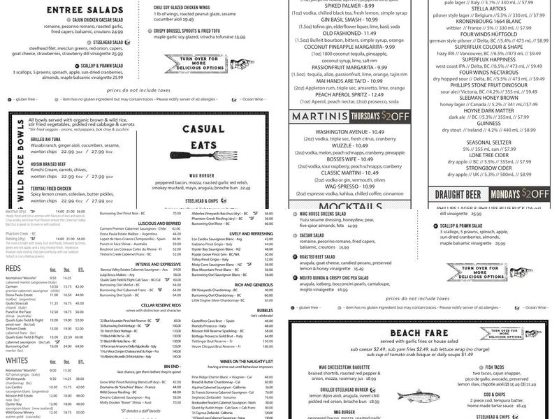 Washington Avenue Grill Menu