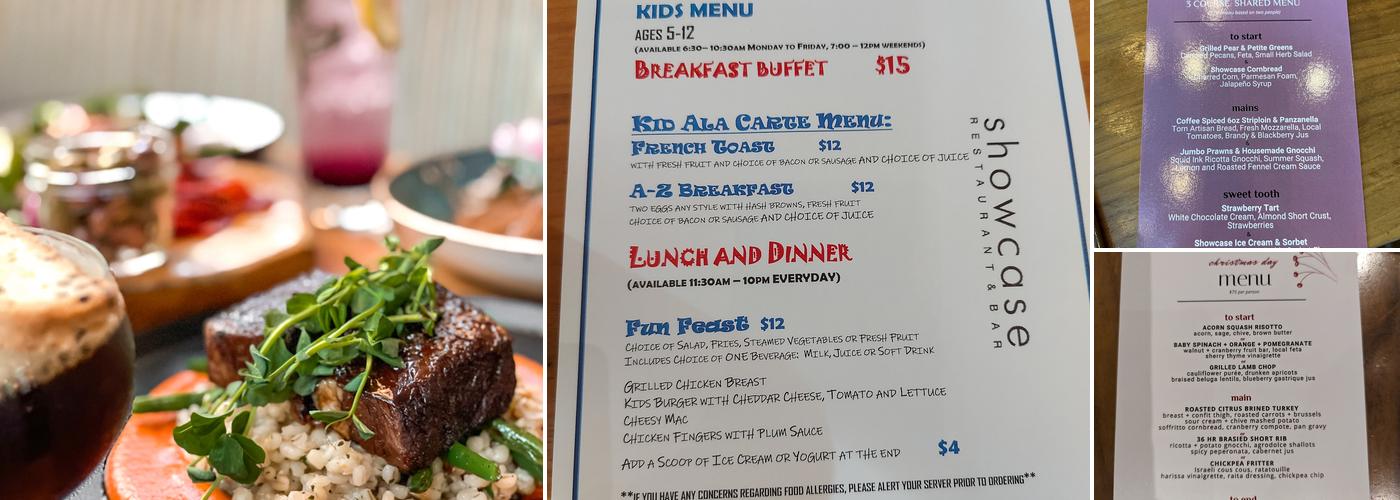 Showcase Restaurant & Bar Menu