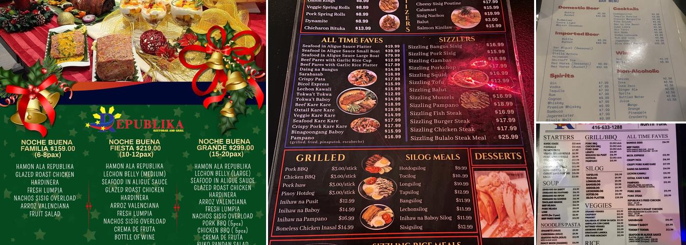 Republika RestoBar and Grill Menu