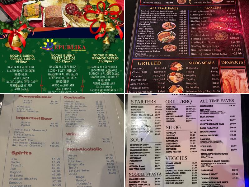 Republika RestoBar and Grill Menu