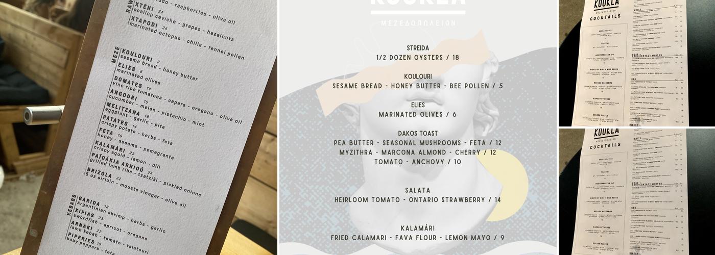 Bar Koukla Menu