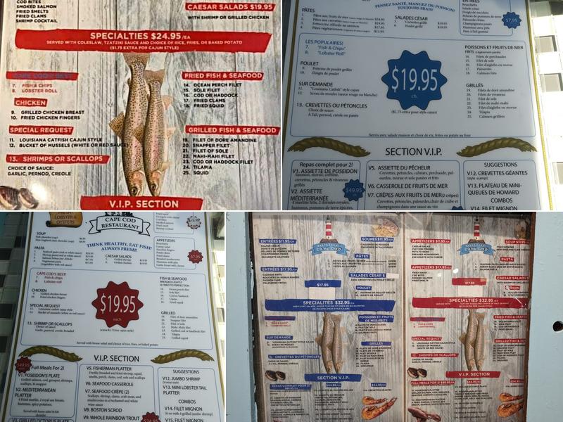Restaurant Cape Cod Menu